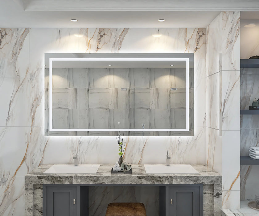 Smart LED Bathroom Mirror – 20"x28" Anti-Fog Wall Mirror with Adjustable Light & Touch Sensor